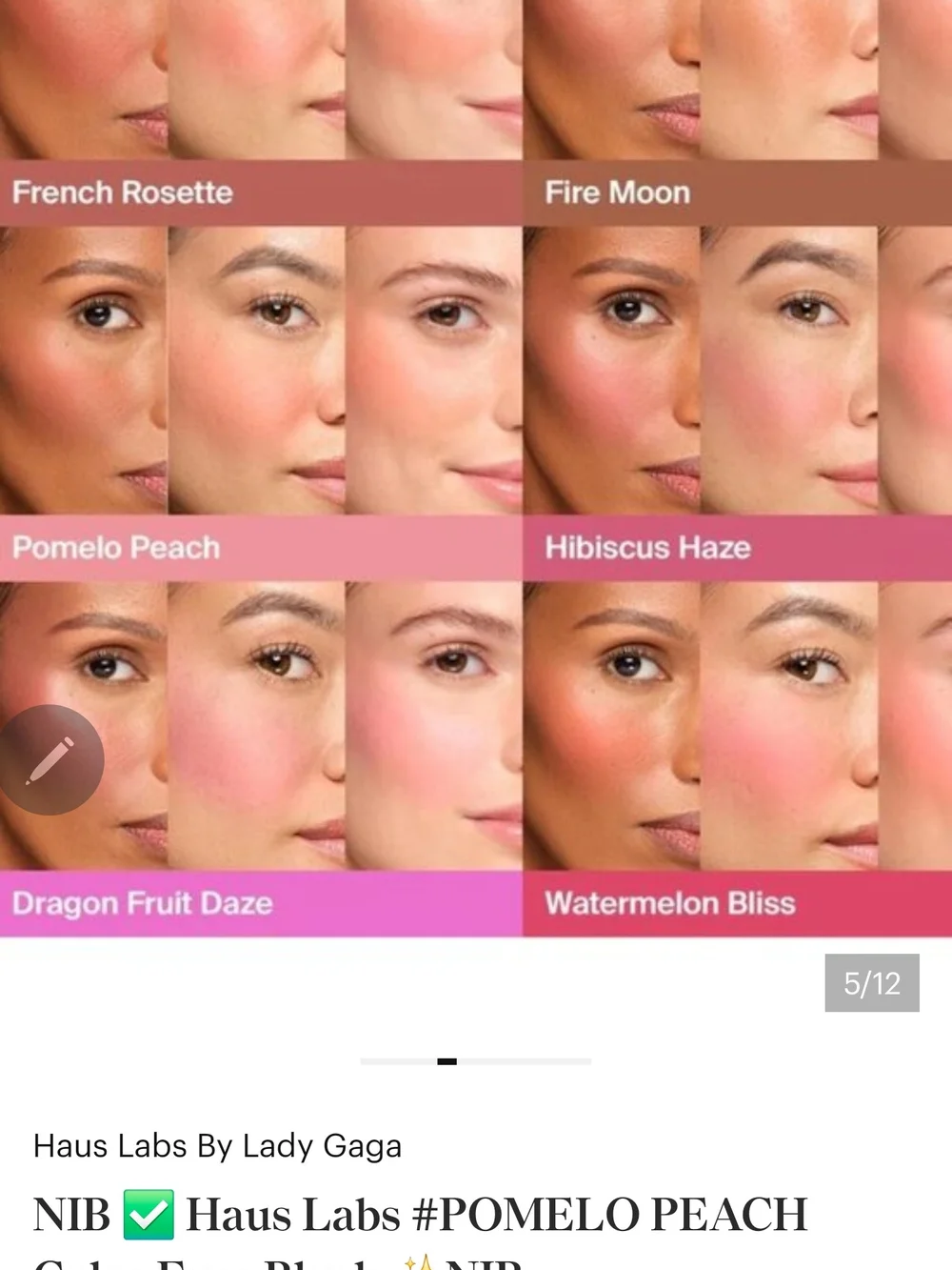 Haus Labs By Lady Gaga Pomelo Peach Color Fuse Blush Compact NIB✨FREE GIFT ✨